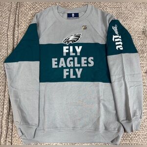 NEW NFL Philadelphia Eagles Fly Eagles Fly Sweatshirt Gray Sz L Miller Lite RARE